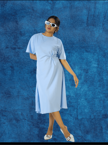 Light Blue Moss Satin Will Structured Shirt – Elegant, Versatile & Chic
