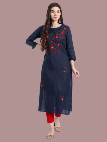 Elegant violet kurti in soft cotton blend for daily comfort