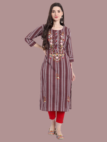 Earthy brown khadi cotton kurti for timeless style