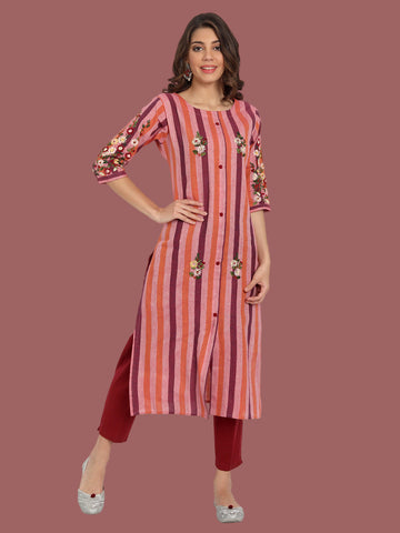 Deep maroon chanderi silk kurti for festive occasions