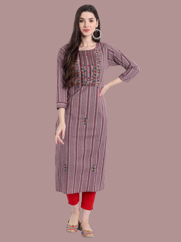 Soft mauve khadi kurti for graceful everyday looks