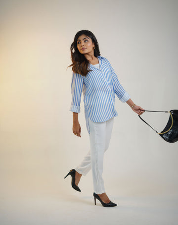 White High Waist Pleated Trouser – Tip Top Twill