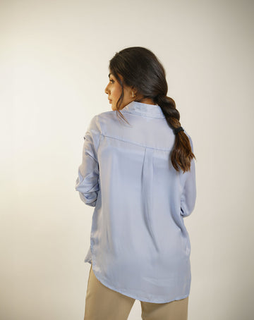 Light Blue Satin Shirt