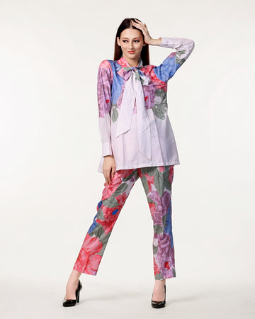 White Poly Crape Co-ord Set