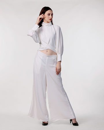 White Trouser Moss Co-ord Set