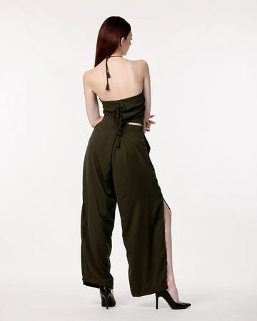 Olive Green Tropical Twil Co-ord Set