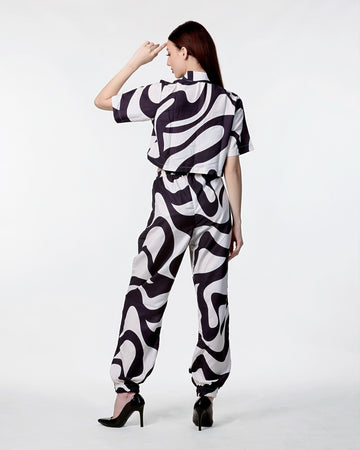 Black Poly Rayon Co-ord Set