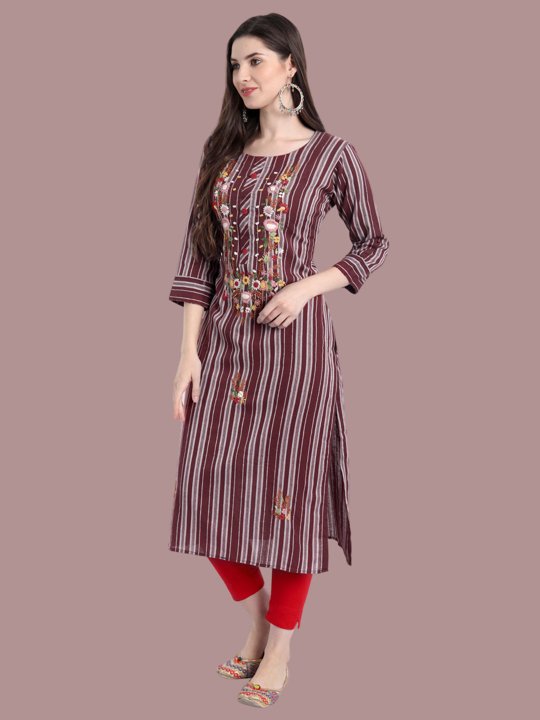 Earthy brown khadi cotton kurti for timeless style