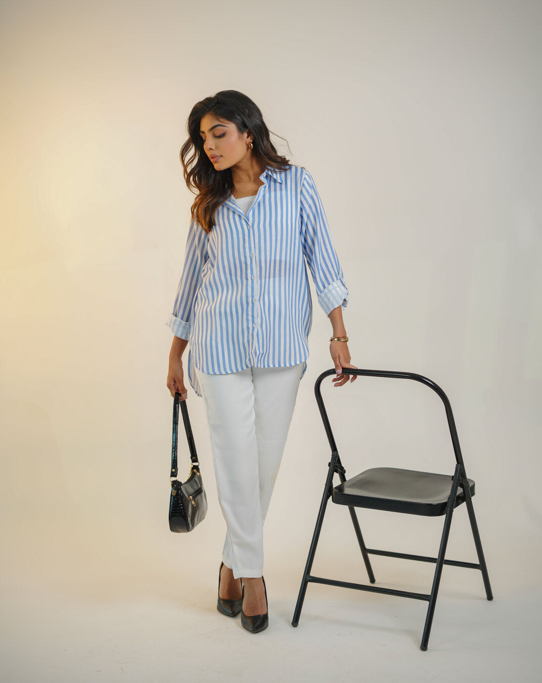 Blue Striped Linen Shirt