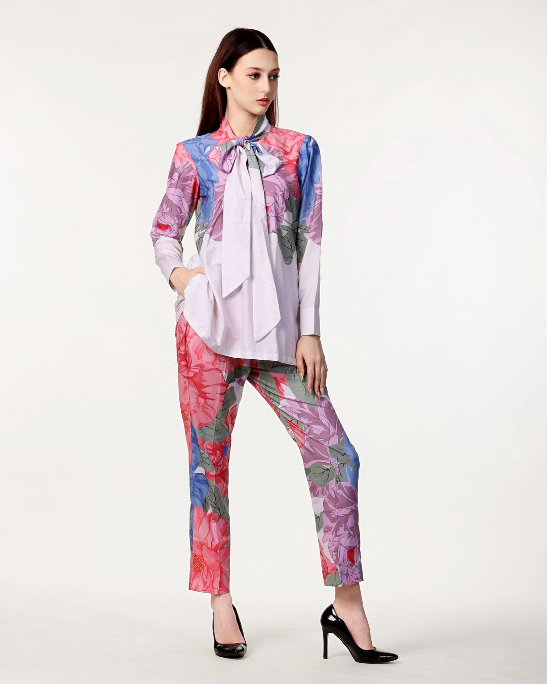 White Poly Crape Co-ord Set