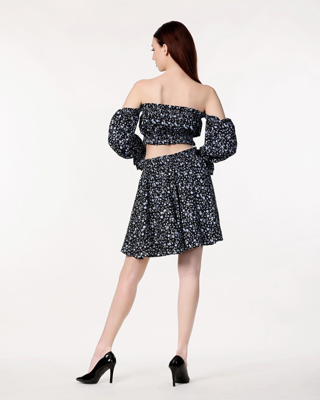 Black Poly Crape Co-ord Set