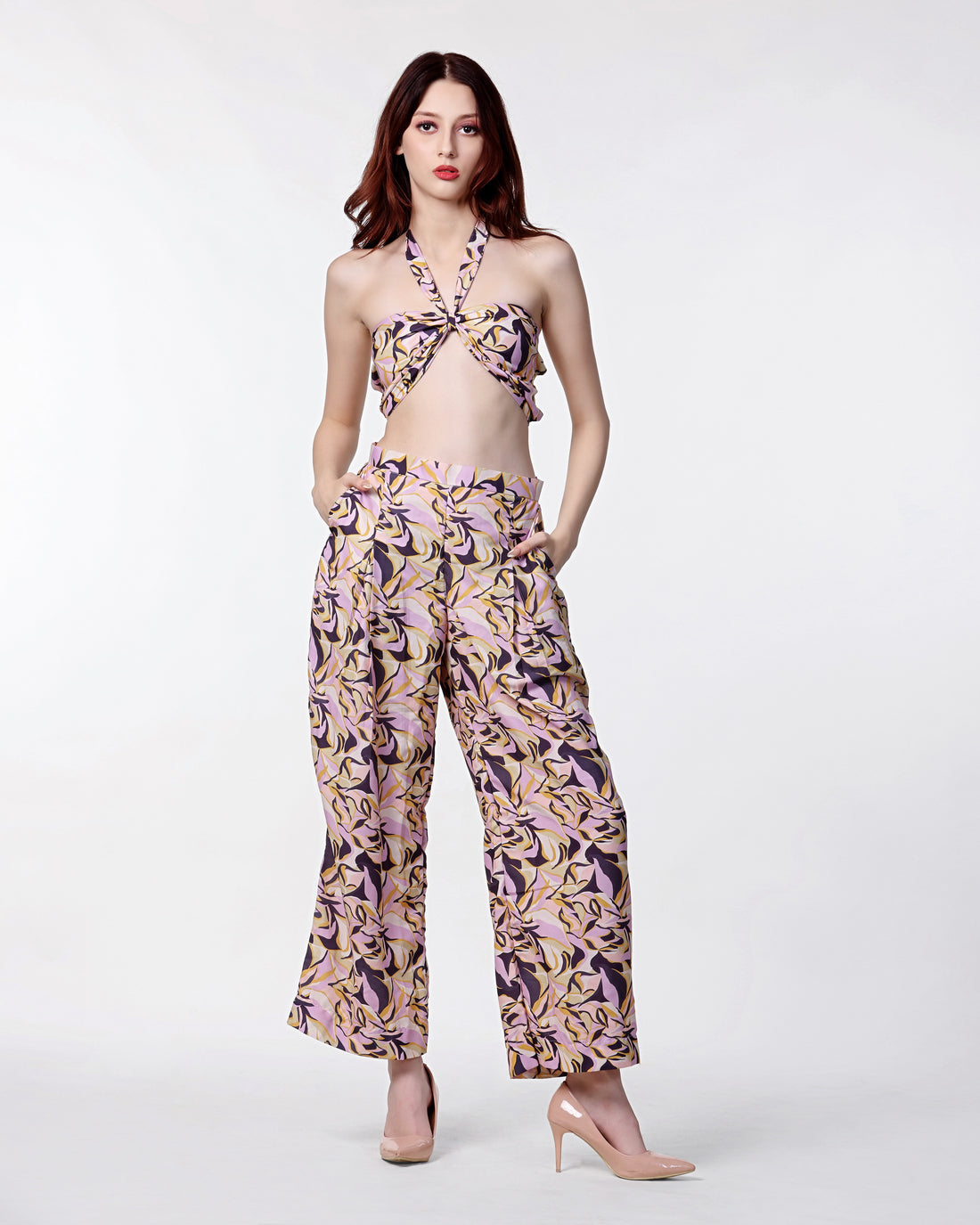 Pink Hue Poly Rayon Co-ord Set