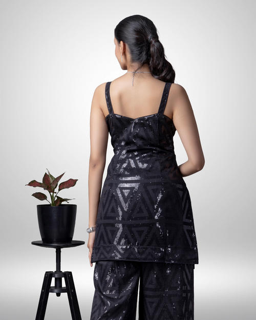 Black Georgette Gown with Flowing Silhouette