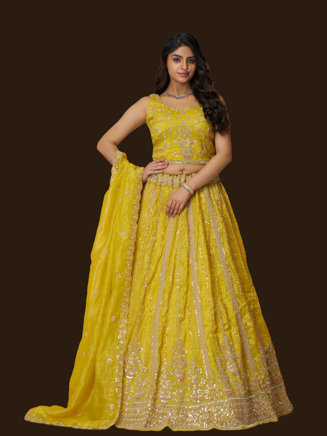 Yellow Jimmy Choo lehenga for vibrant ethnic style